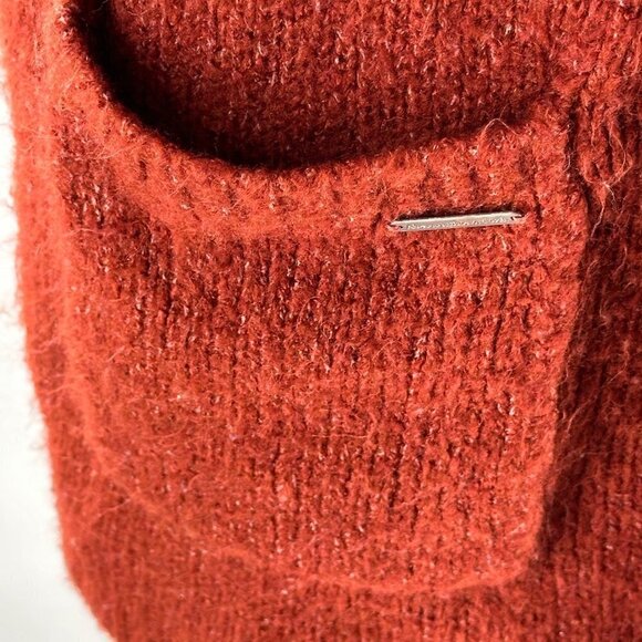 Abercrombie Womens pocket Cardigan Size X Small Soft Cozy Sweater Burnt Orange - Picture 4 of 15